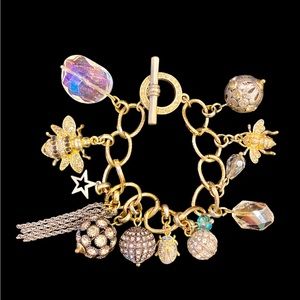 Gold Insect Dangle Bracelet